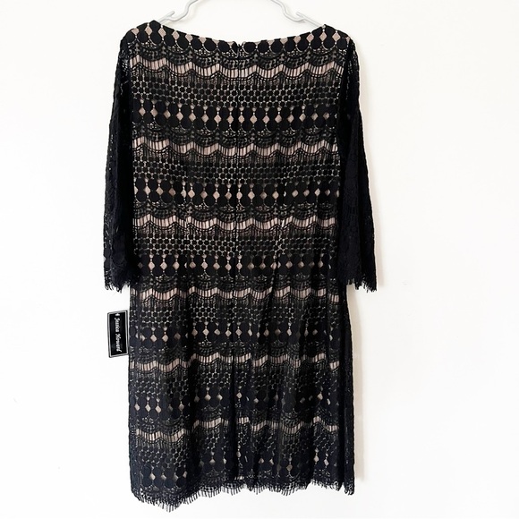 NWT Jessica Howard Black Lace Cocktail Midi Dress 14 Wedding 20s Gatsby Romantic - Picture 6 of 9